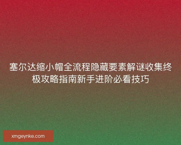 塞尔达缩小帽全流程隐藏要素解谜收集终极攻略指南新手进阶必看技巧